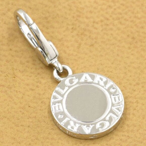 BVLGARI Tondo Sun Charm Pendant Top Charm 18k White Gold Auth #07060 - Picture 2 of 5